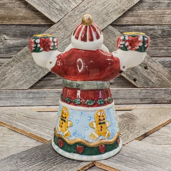1998 Kim Lawrence, Enesco-Santa Clause Candlestick Holder-Christmas Decor, 6.5”H - Picture 5 of 9